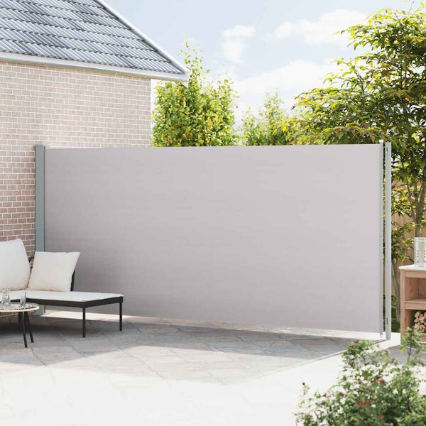 Zwijana markiza boczna na taras, 200x600 cm, szara