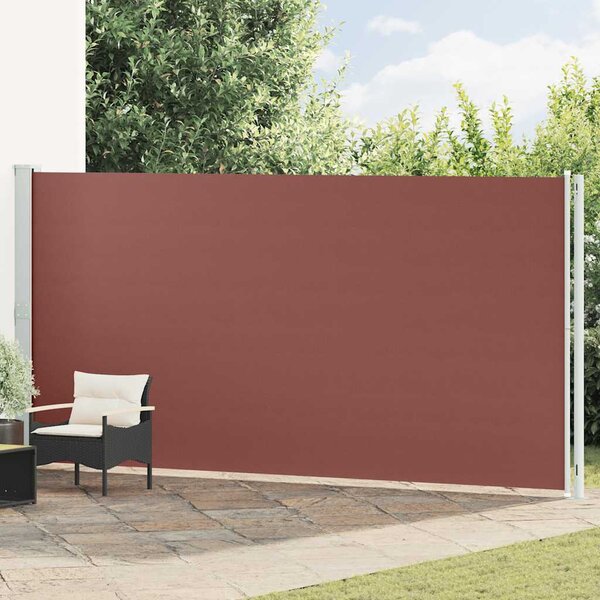 Zwijana markiza boczna na taras, 200x600 cm, brązowa