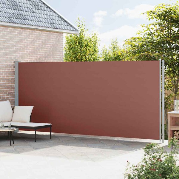 Zwijana markiza boczna na taras, 200x600 cm, brązowa