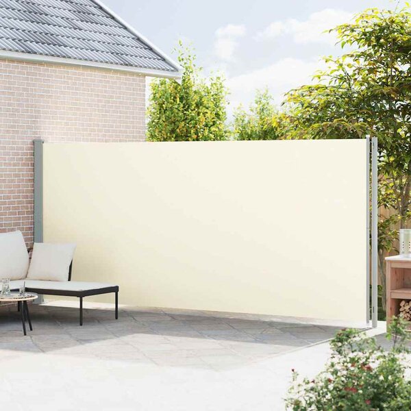 Zwijana markiza boczna na taras, 200x600 cm, kremowa