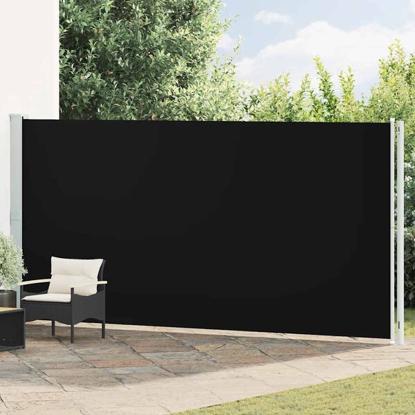 Zwijana markiza boczna na taras, 200x600 cm, czarna