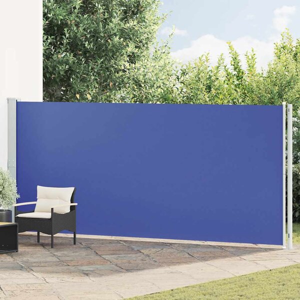 Wysuwana markiza boczna na taras, 180 x 600 cm, niebieska