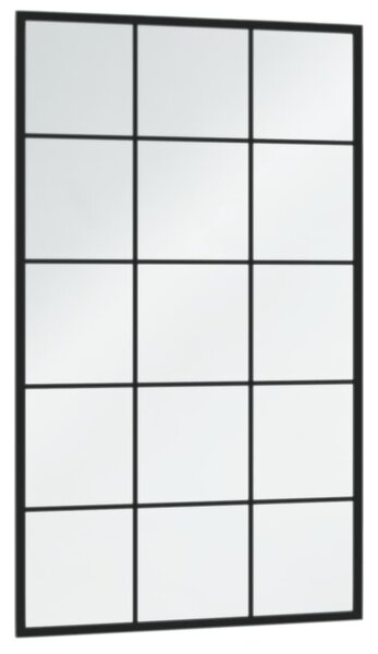 Lustro ścienne, czarne, 100 x 60 cm, metal