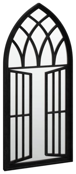 Lustro ogrodowe, czarne, 100x45 cm, żelazne