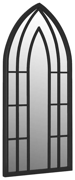 Lustro ogrodowe, czarne, 100x45 cm, żelazne