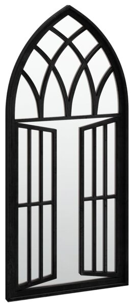 Lustro do wnętrz, czarne, 100x45 cm, żelazne