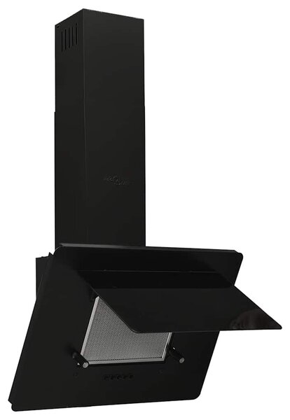 Okap kuchenny, 60 cm, stal nierdzewna i hartowane szkło, czarny