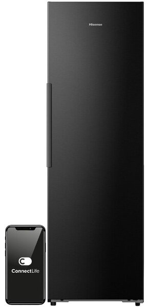 Zamrażarka HISENSE FT5K310GSFC 312l 35dB No frost 185cm do obudowy Ciemne wnętrze WiFi Connectlife Czarna Metal Cooling