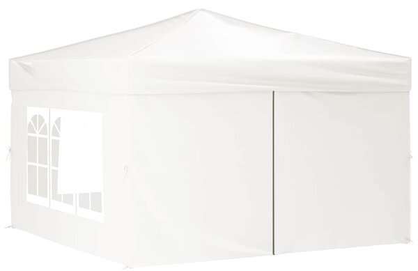 Składany namiot imprezowy ze ściankami, biały, 3x3 m