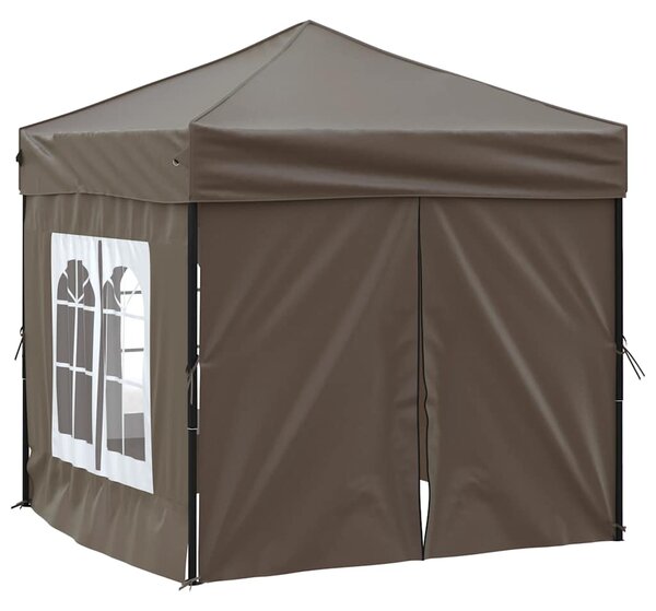 Składany namiot imprezowy ze ściankami, taupe, 2x2 m