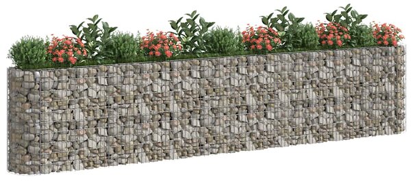 Podwyższona donica gabionowa galwanizowane żelazo 470x50x100 cm