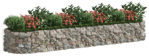 Podwyższona donica gabionowa galwanizowane żelazo 400x100x50 cm