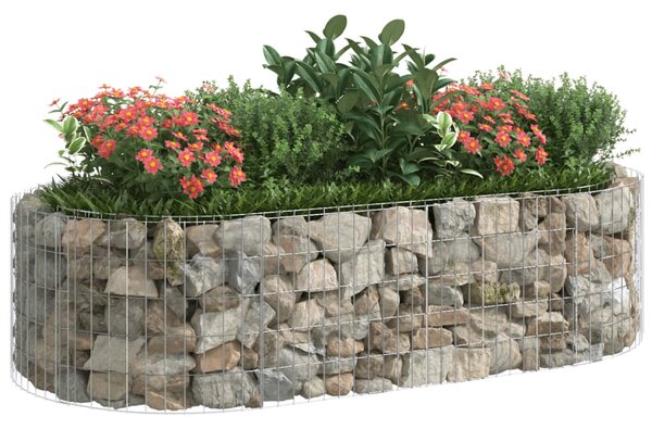 Podwyższona donica gabionowa galwanizowane żelazo 200x100x50 cm