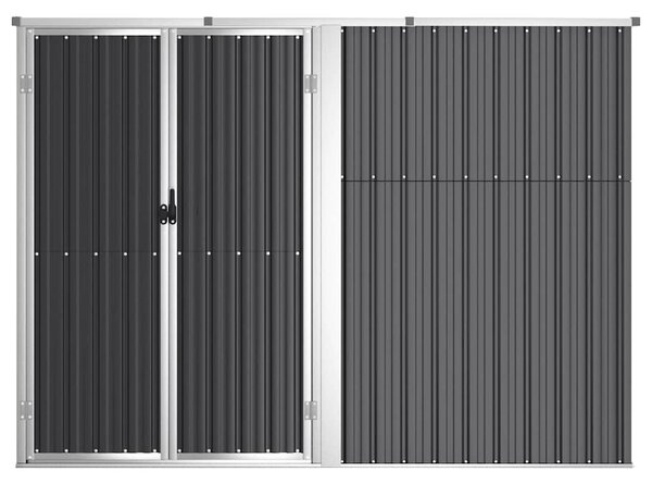 Szopa ogrodowa, antracytowa, 225x89x161 cm, stal galwanizowana