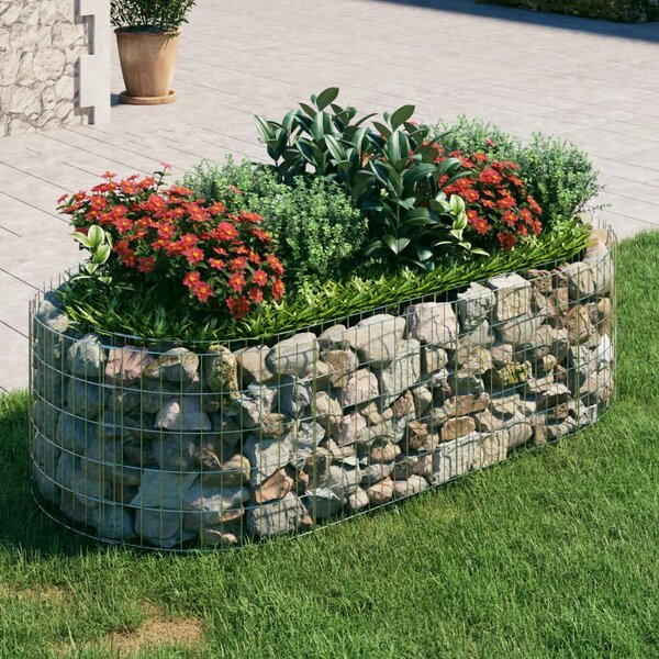 Podwyższona donica gabionowa galwanizowane żelazo 200x100x50 cm