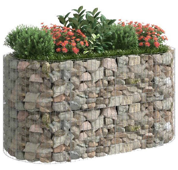 Podwyższona donica gabionowa galwanizowane żelazo 200x100x100cm