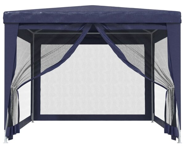 Namiot imprezowy z 4 ścianami z siatki, niebieski, 3x4 m, HDPE