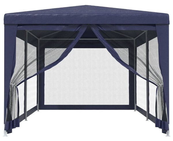 Namiot imprezowy z 6 ścianami z siatki, niebieski, 3x6 m, HDPE