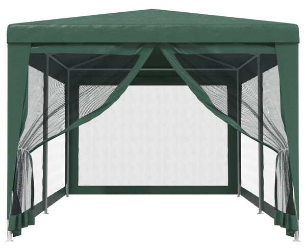 Namiot imprezowy z 6 ściankami z siatki, zielony, 3x6 m, HDPE