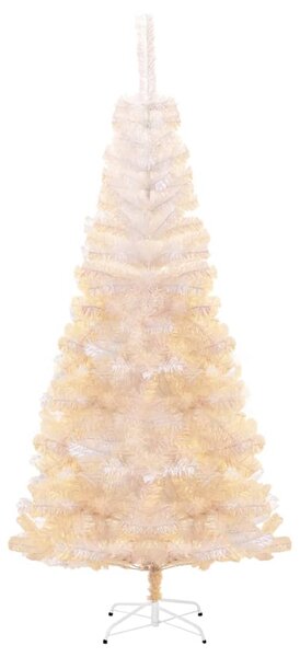 Sztuczna choinka z opalizującymi końcówkami, biała, 240 cm, PVC