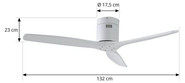 Wentylator sufitowy Vindur, biały, DC, cichy, Ø 132 cm – Lucande Lucande, Vindur, biały, salon, metal, nowoczesny
