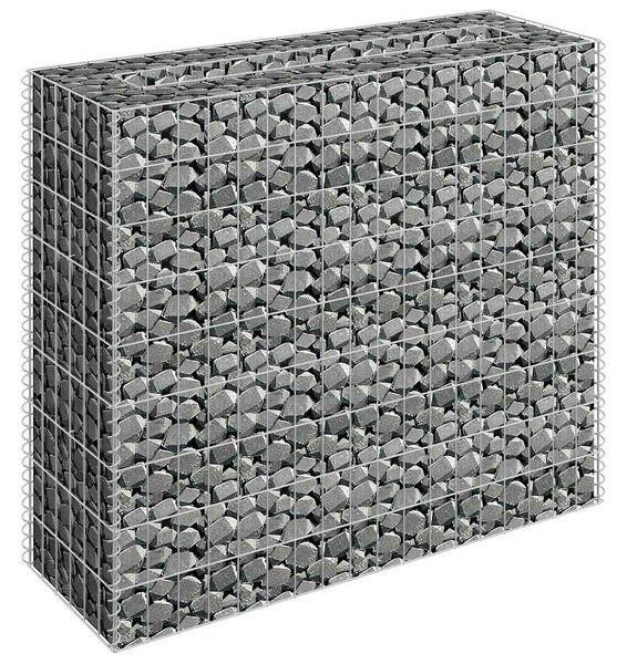 Podwyższona donica gabionowa, galwanizowana stal, 90x30x90 cm