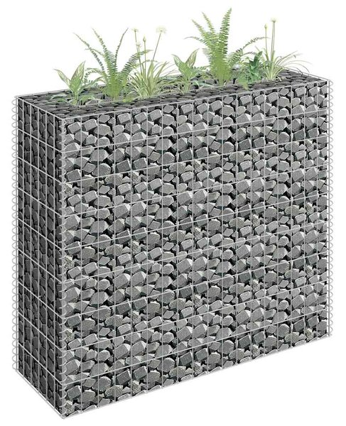 Podwyższona donica gabionowa, galwanizowana stal, 90x30x90 cm