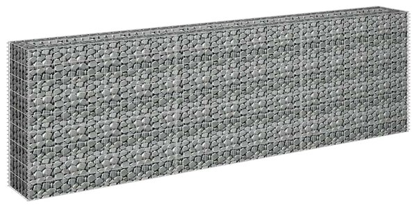 Podwyższona donica gabionowa, galwanizowana stal, 270x30x90 cm