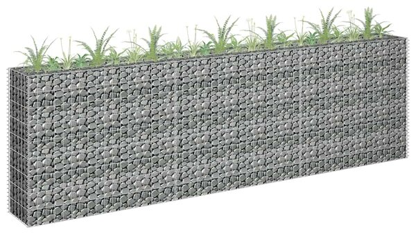 Podwyższona donica gabionowa, galwanizowana stal, 270x30x90 cm