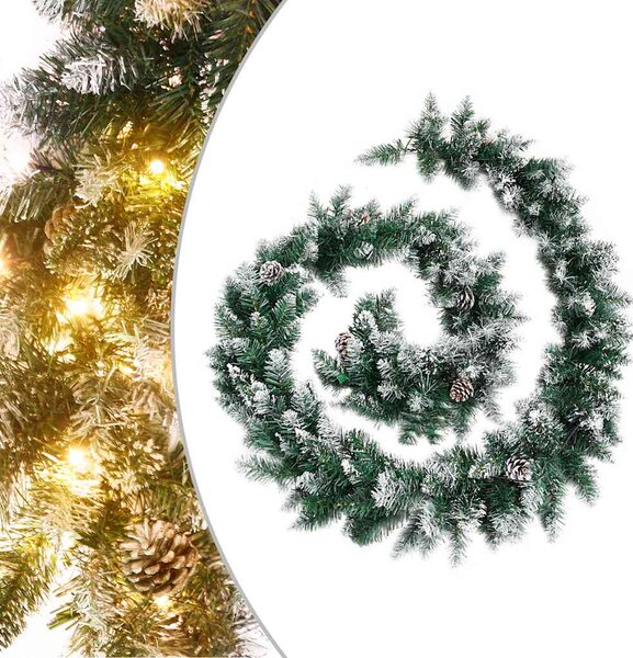 Świąteczna girlanda z lampkami LED, zielona, 5,2 m, PVC