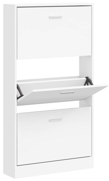 Szafka na buty Biała 59x17x108 cm Drewno konstrukcyjne