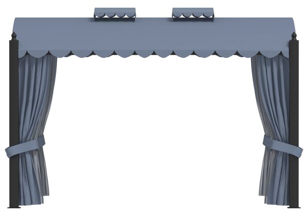 Altana ogrodowa z zasłonami, 3 x 4 m, antracytowa, aluminium