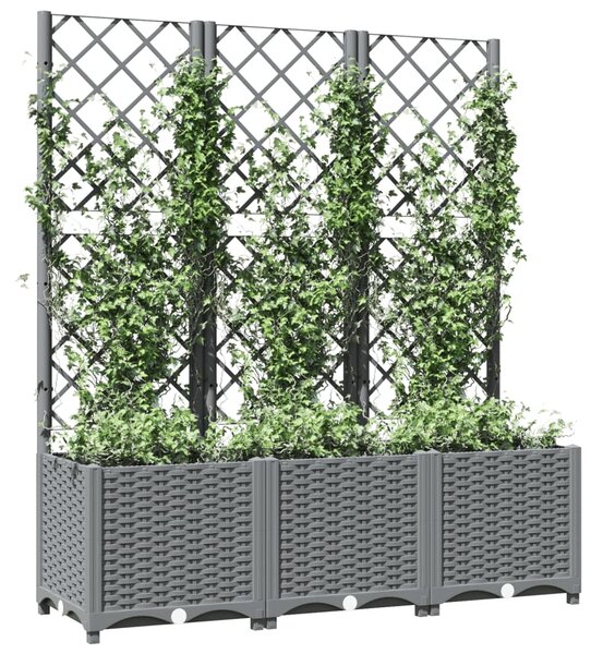 Donica ogrodowa z kratką, jasnoszara, 120x40x136 cm, PP