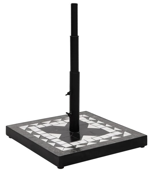 Kwadratowa podstawa pod parasol, czarno-biała, 12 kg