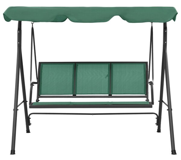 Huśtawka ogrodowa, zielona, 170 cm, textilene i stal