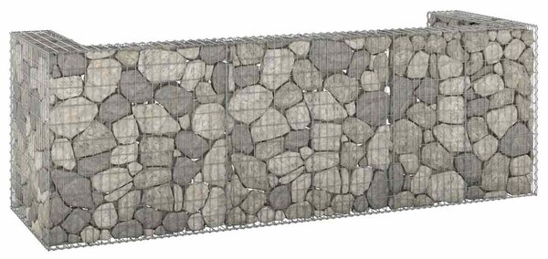 Gabionowa osłona do koszy na śmieci, stal, 325x100x110 cm