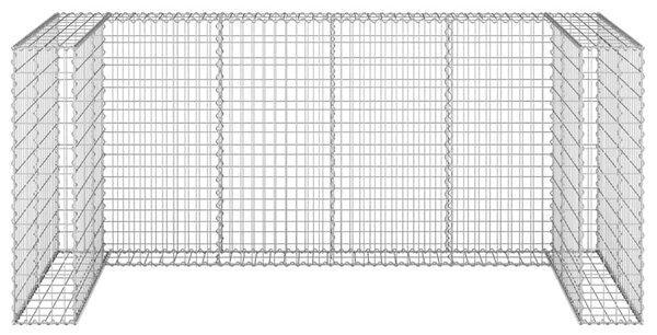 Gabionowa osłona do koszy na śmieci, stal, 254x100x110 cm