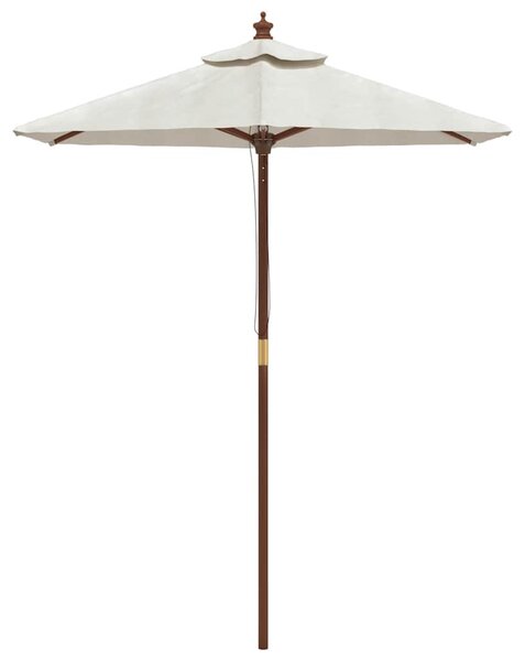 Parasol ogrodowy na drewnianym słupku, piaskowy, 196x231 cm