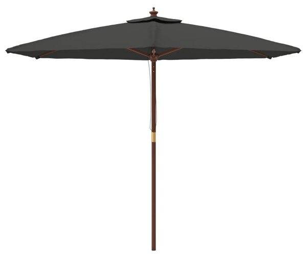 Parasol ogrodowy na drewnianym słupku, antracytowy, 299x240 cm