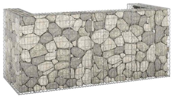 Gabionowa osłona do koszy na śmieci, stal, 254x100x110 cm