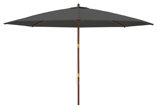 Parasol ogrodowy na drewnianym słupku, antracytowy, 400x273 cm