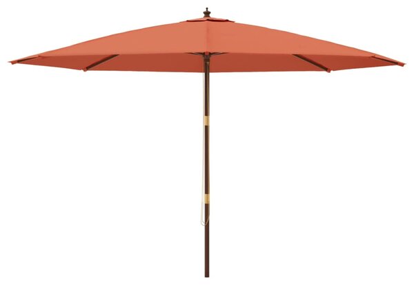Parasol ogrodowy na drewnianym słupku, terakotowy, 400x273 cm