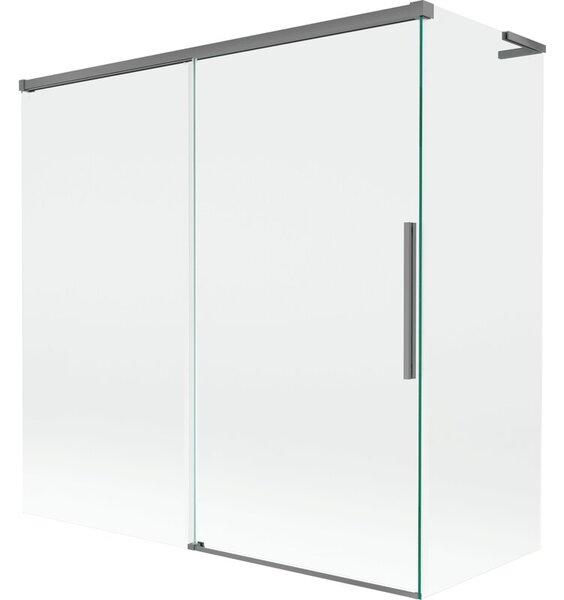 Mexen Rox L parawan nawannowy 2-skrzydłowy rozsuwany 160 + 75 x 150 cm, transparent, gun metal - 8C9L-160-075-95-00