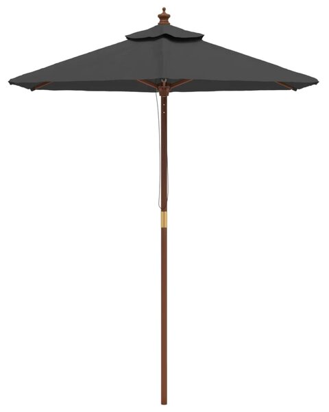 Parasol ogrodowy na drewnianym słupku, antracytowy, 196x231 cm