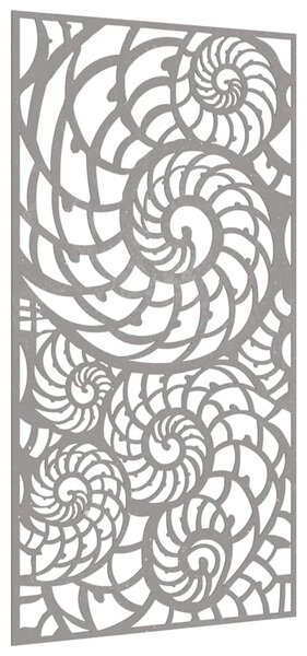 Ogrodowa dekoracja ścienna, 105x55 cm, stal kortenowska, muszle