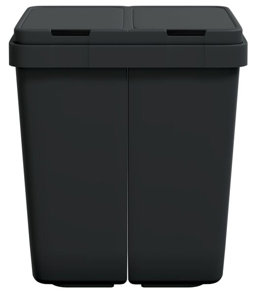 Podwójny kosz na śmieci, antracytowy, 2x25 L