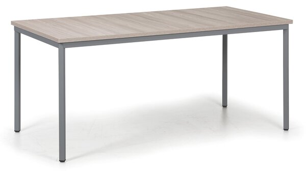 Stół jadalniany TRIVIA, 160x80 cm, ciemnoszara podstawa, dąb naturalny