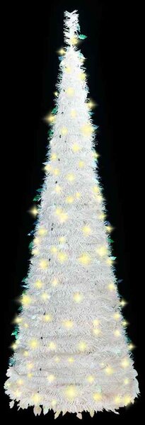 Sztuczna choinka typu pop-up, 150 LED, biała, 180 cm