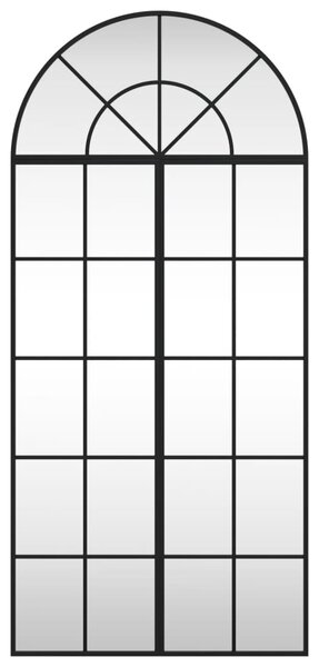 Lustro ścienne, czarne, 60x130 cm, zakończone łukiem, żelazo