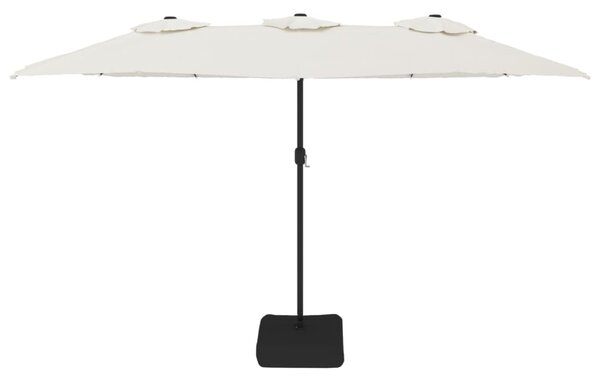 Podwójny parasol ogrodowy, piaskowa biel, 449x265 cm